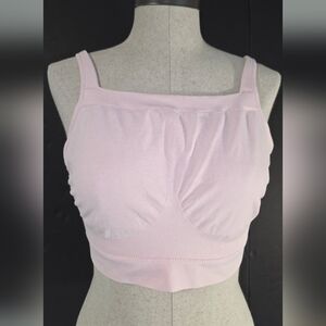 Breezies Light Pink Seamless Stretch Lounge Bra Plus Size 2X Boost & Support